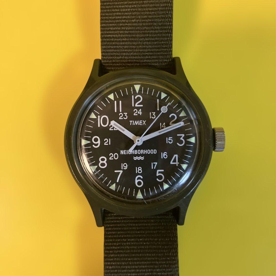 TIMEX NEIGHBORHOOD オリーブ腕時計 NHTM.CAMPER TIMEXから「チビミリ」の愛称で親しまれ続けるキャンパーが数量限定で
