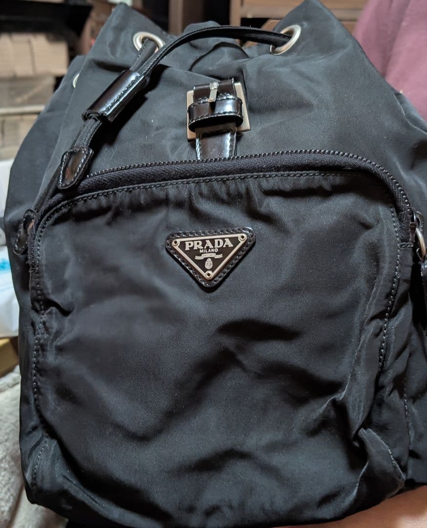 【極上美品・使用感少ない✨】プラダ ミニ リュック 三角 巾着 ナイロン ベルト