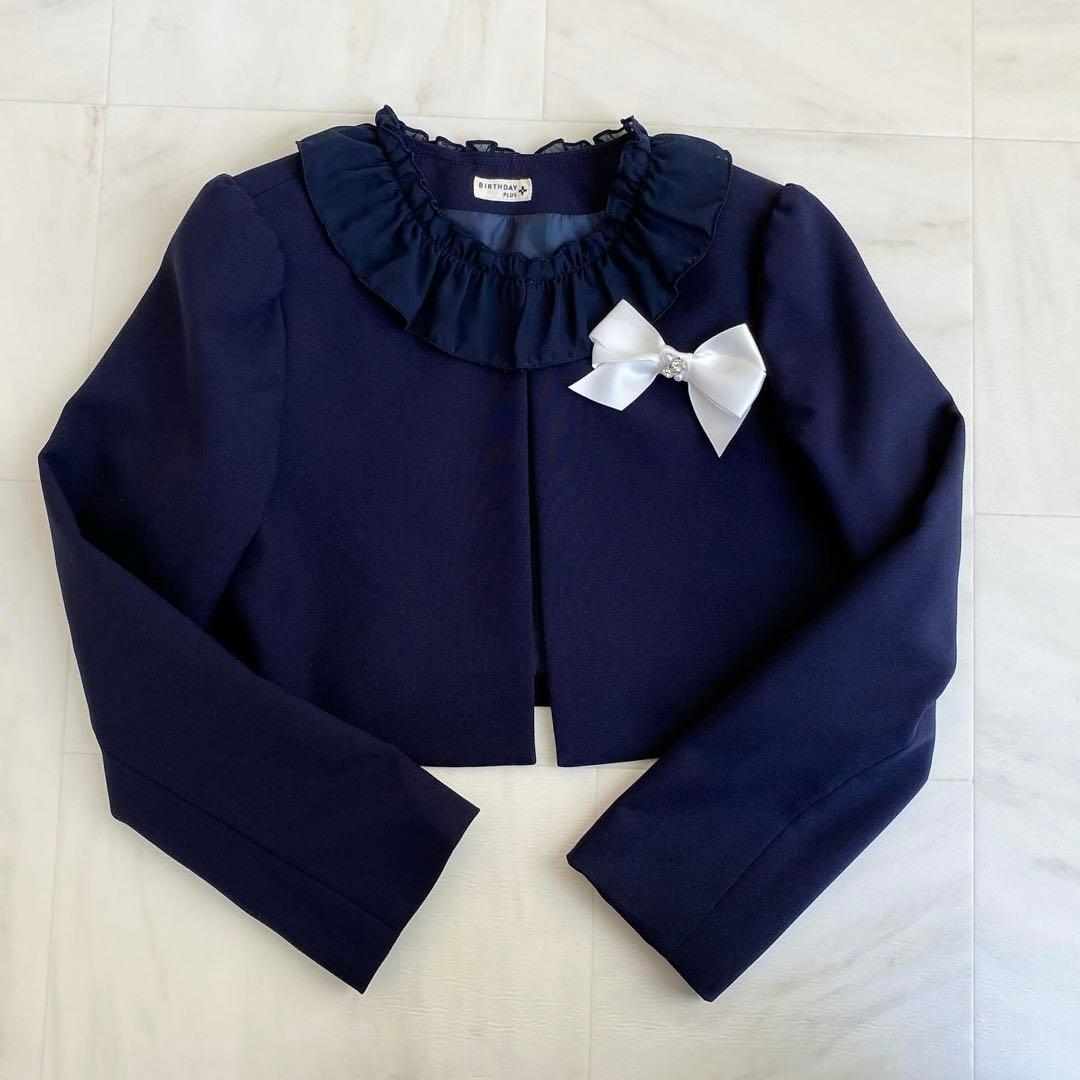 人気!!清楚 ネイビー＊120 入学 卒園 発表会 結婚式⋈女の子 フォーマル