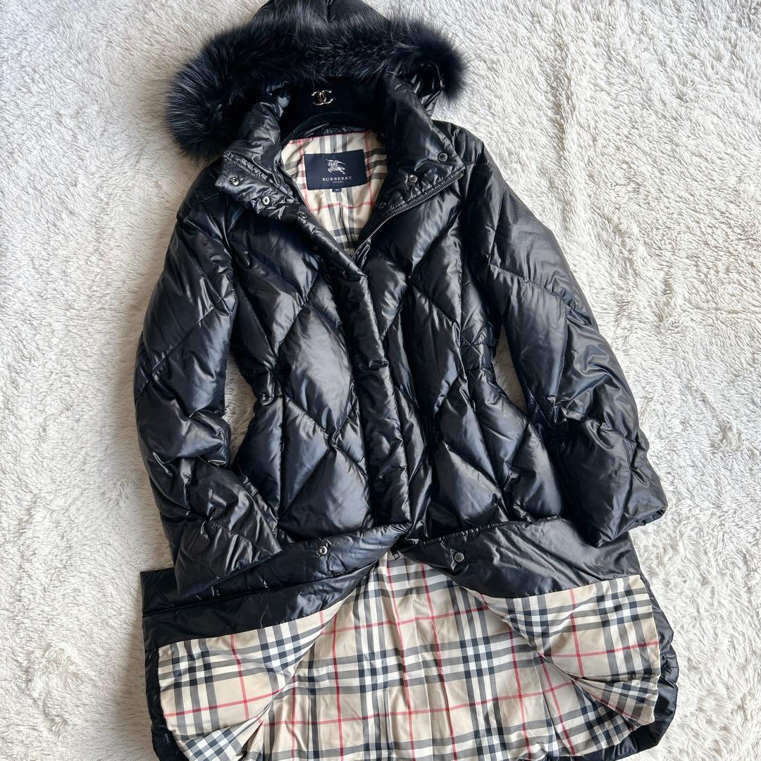 希少✨バーバリーロンドン ダウンコート ノバチェック ブラック フード
