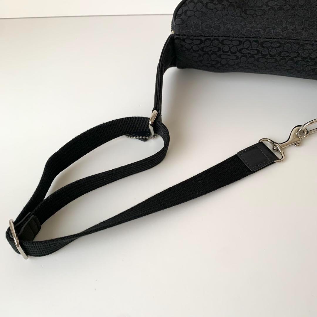 【COACH】コーチ　ウエストバッグ　ウエストポーチ　シグネチャー　黒　5093