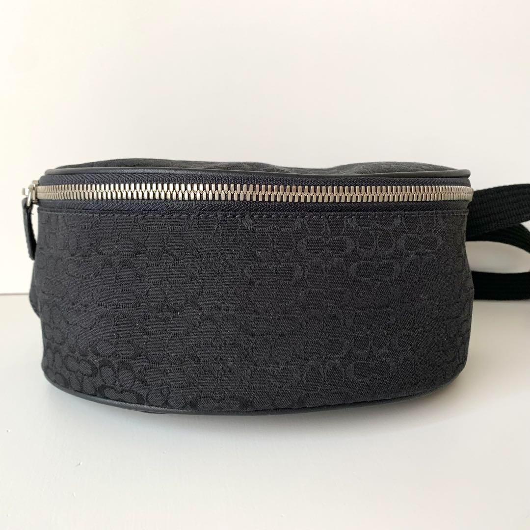 【COACH】コーチ　ウエストバッグ　ウエストポーチ　シグネチャー　黒　5093