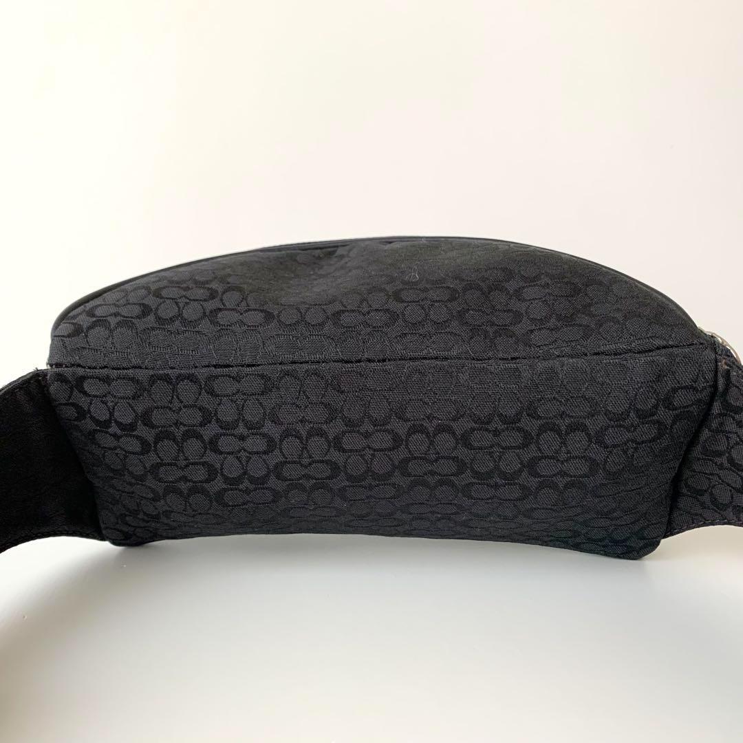 【COACH】コーチ　ウエストバッグ　ウエストポーチ　シグネチャー　黒　5093