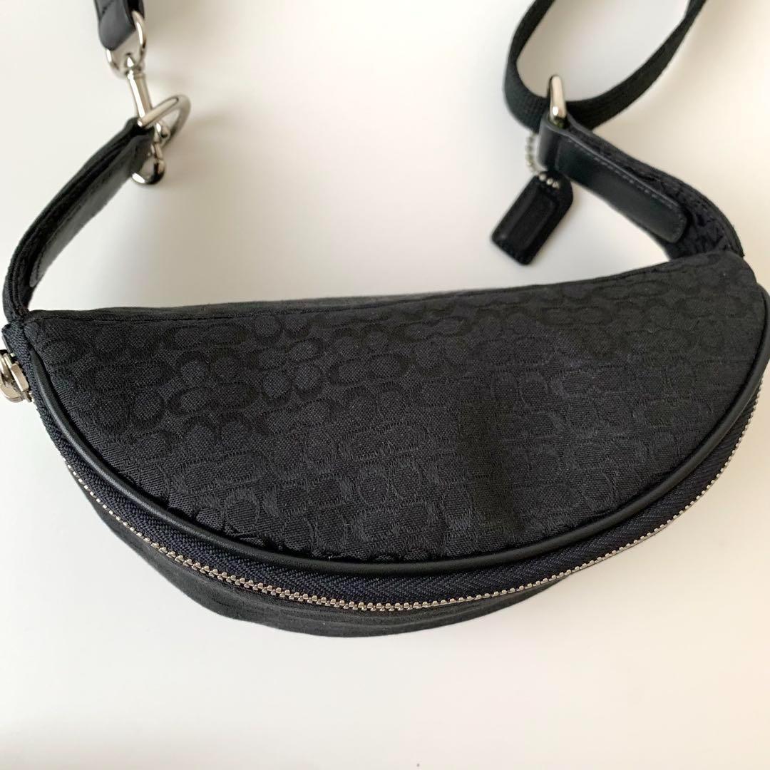 【COACH】コーチ　ウエストバッグ　ウエストポーチ　シグネチャー　黒　5093