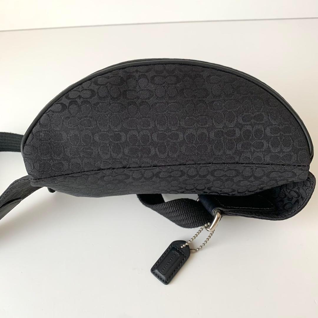 【COACH】コーチ　ウエストバッグ　ウエストポーチ　シグネチャー　黒　5093