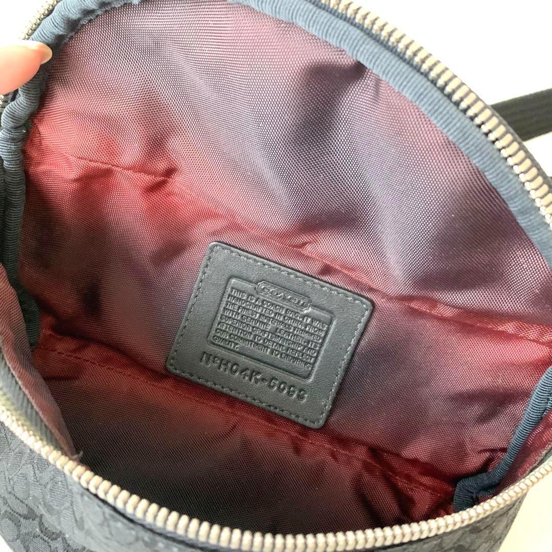 【COACH】コーチ　ウエストバッグ　ウエストポーチ　シグネチャー　黒　5093