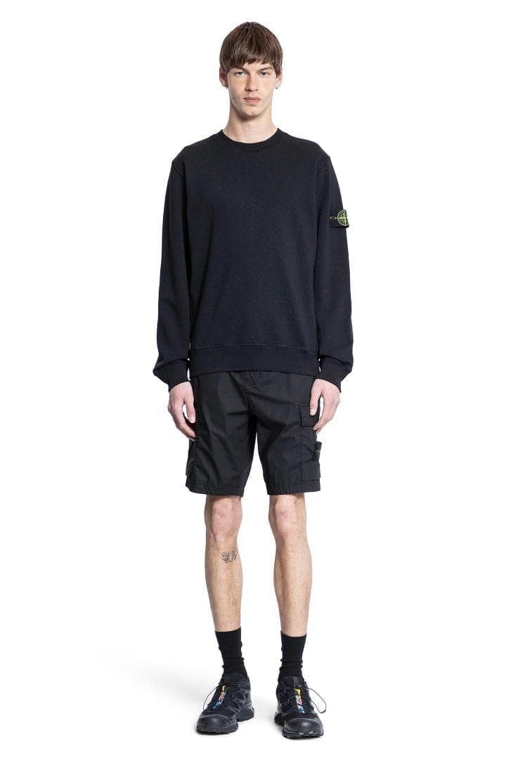 25SS【新品】STONE  袖ワッペンロゴ スウェット XL 黒色