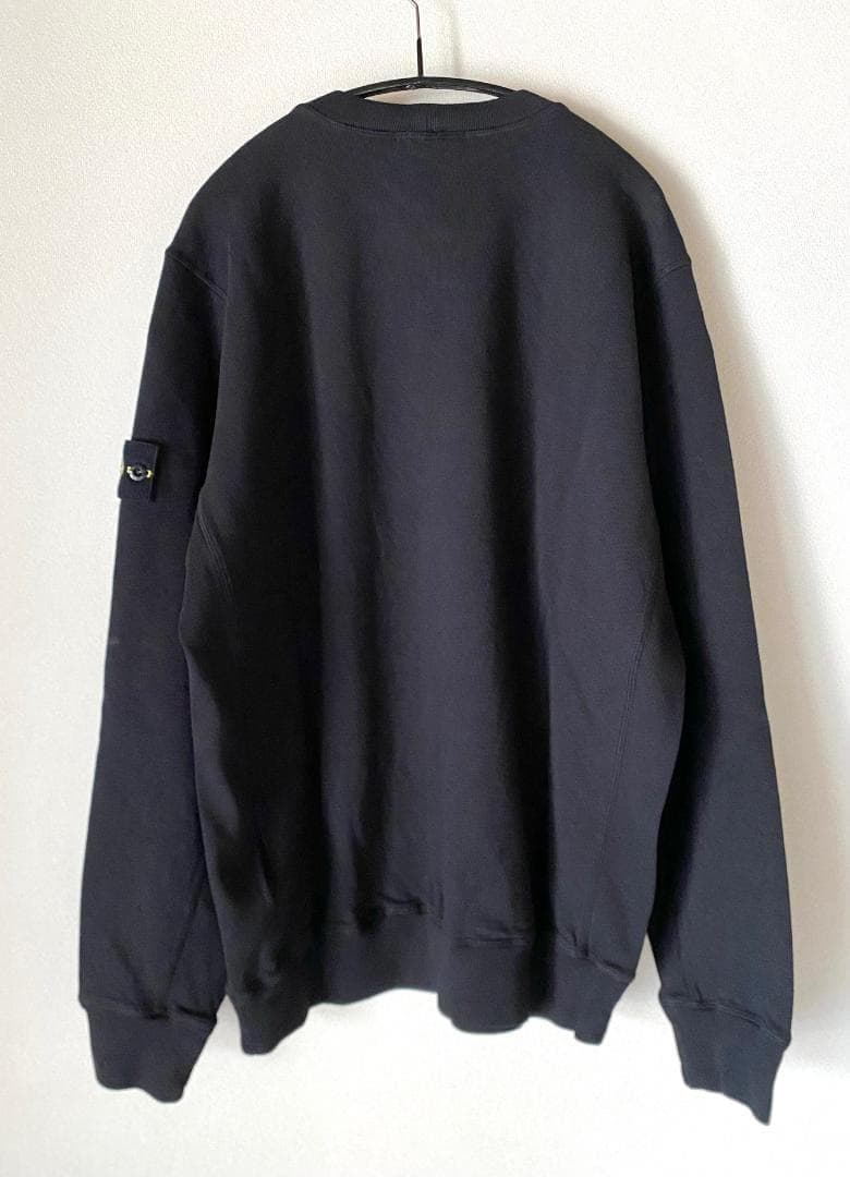 25SS【新品】STONE  袖ワッペンロゴ スウェット XL 黒色