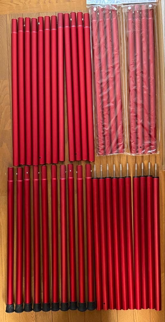  peak スノーピーク ウイングポールレッド240cm×10本セット