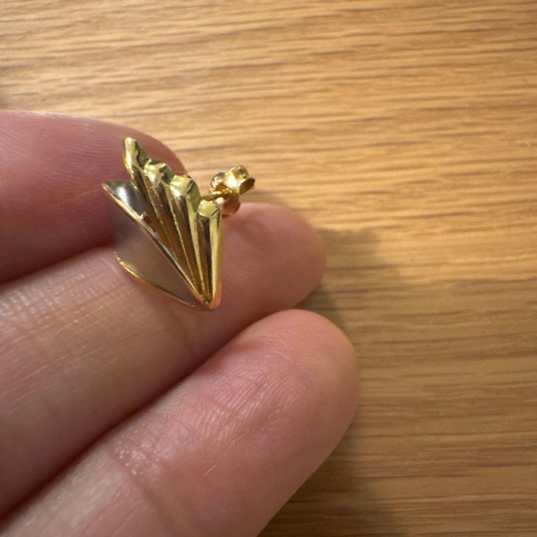 k18 pt900 片耳　ピアス　レトロ