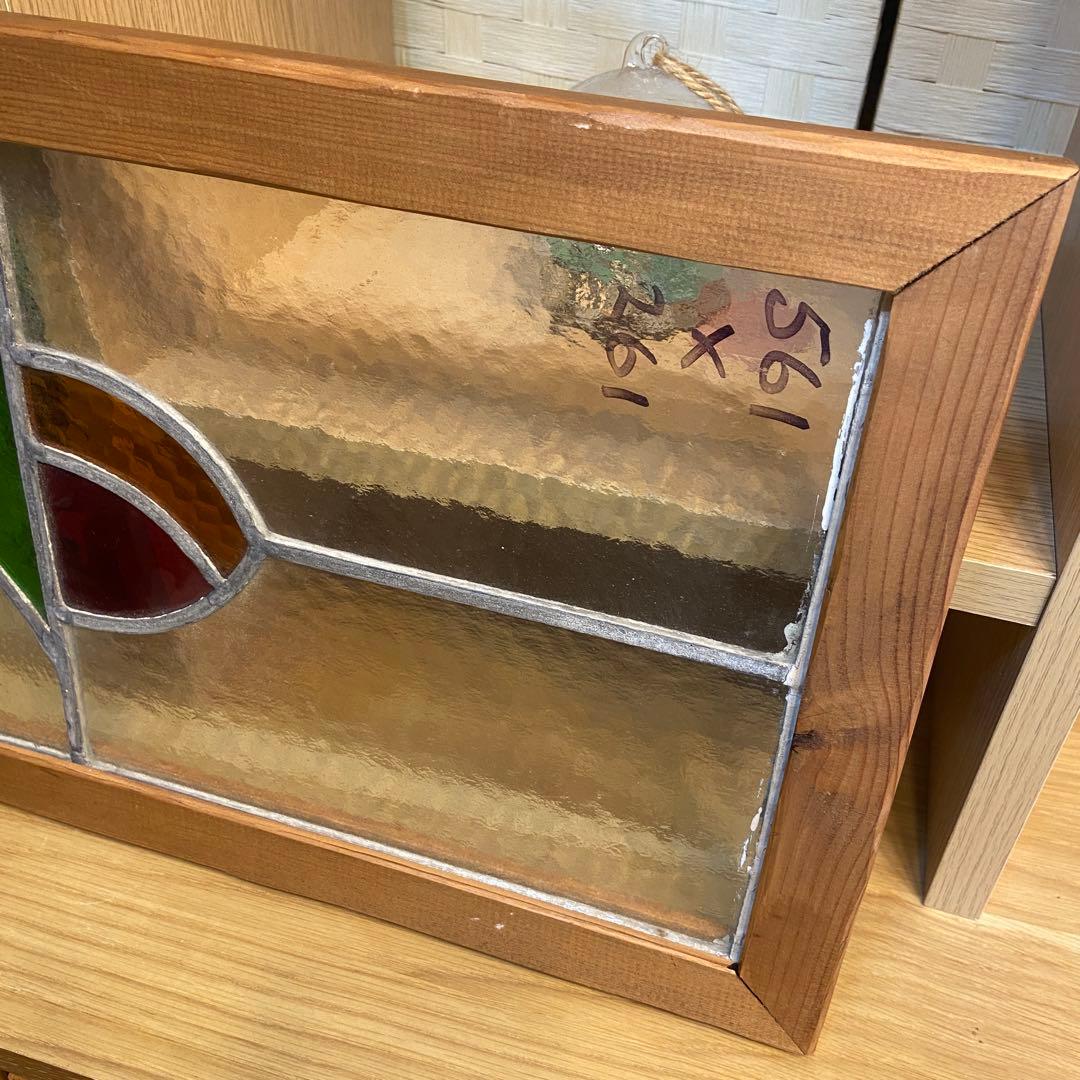 ステンドグラス　アンティーク　イギリス　窓　31×60.5cm