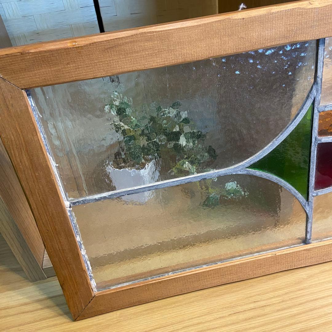 ステンドグラス　アンティーク　イギリス　窓　31×60.5cm