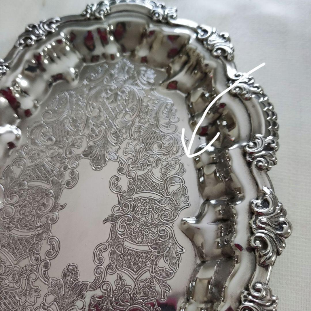 イギリス シルバープレート ケーキトレイ 小物入れ ミニトレイ