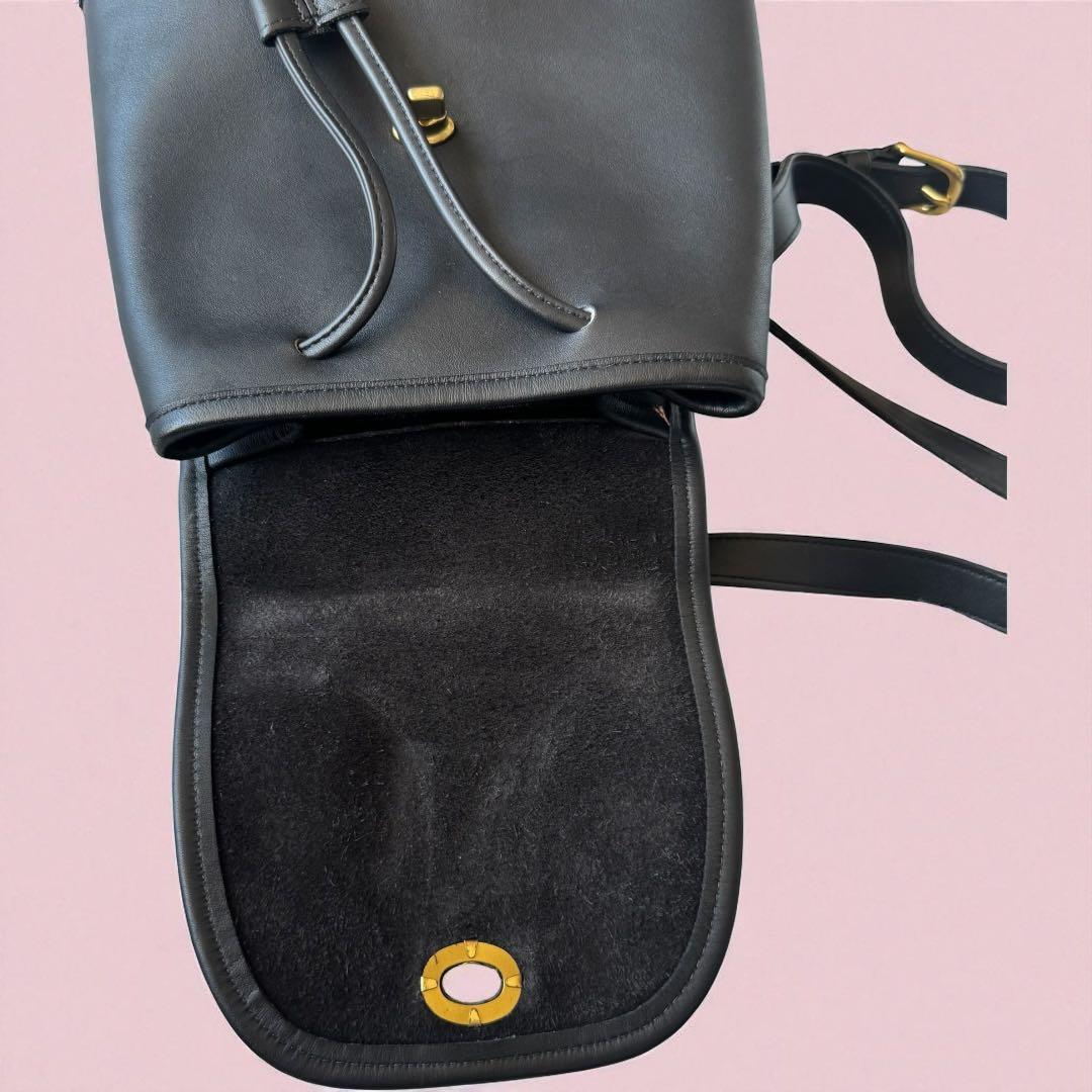 美品✨オールドコーチ　USA製　リュック　グラブタンレザー　ターンロック　黒