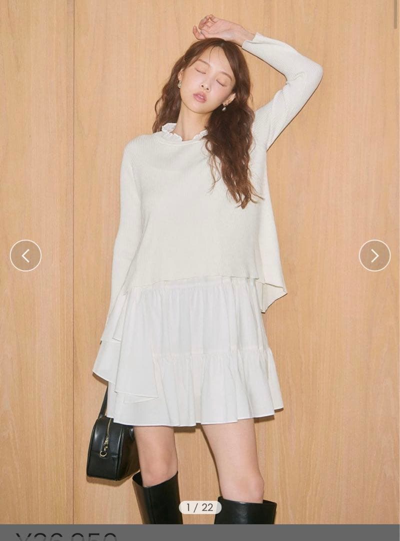 SNIDEL アシメニットコンビワンピース - メルカリ