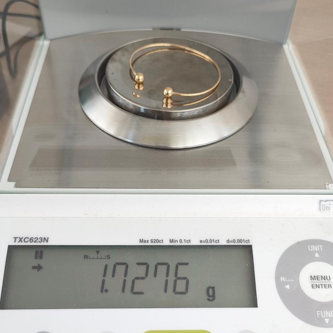 18金 K18 ユニセックス バングル 1.72ｇ A636