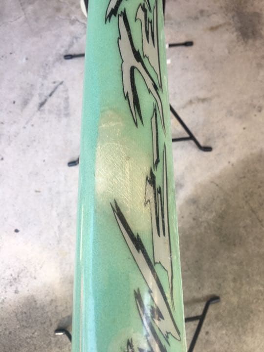 Wave Tex surfboard on fins vintage