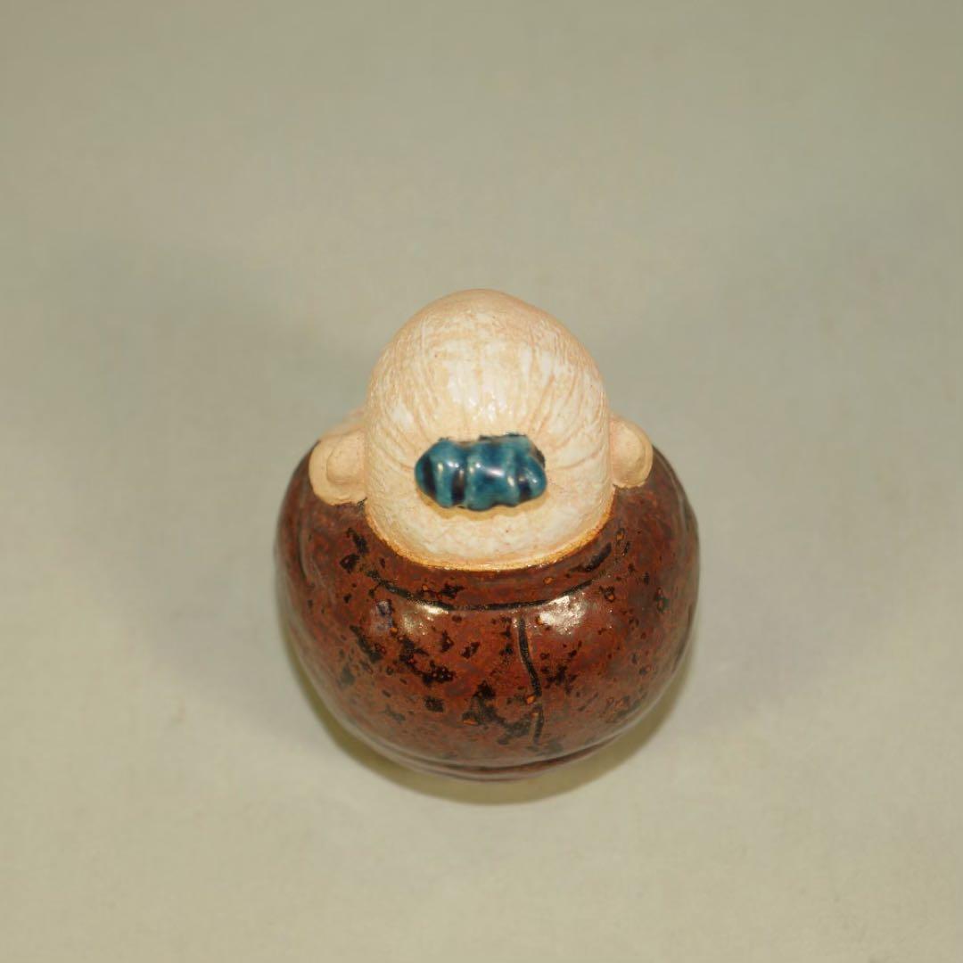 九谷焼き 中村秋塘作 寿老人 香合 共箱 茶道具