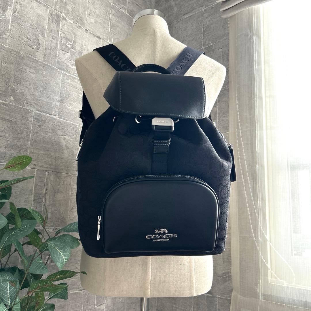 【新品】COACH ペース ラージ レザー&シグネチャーキャンバス バックパック