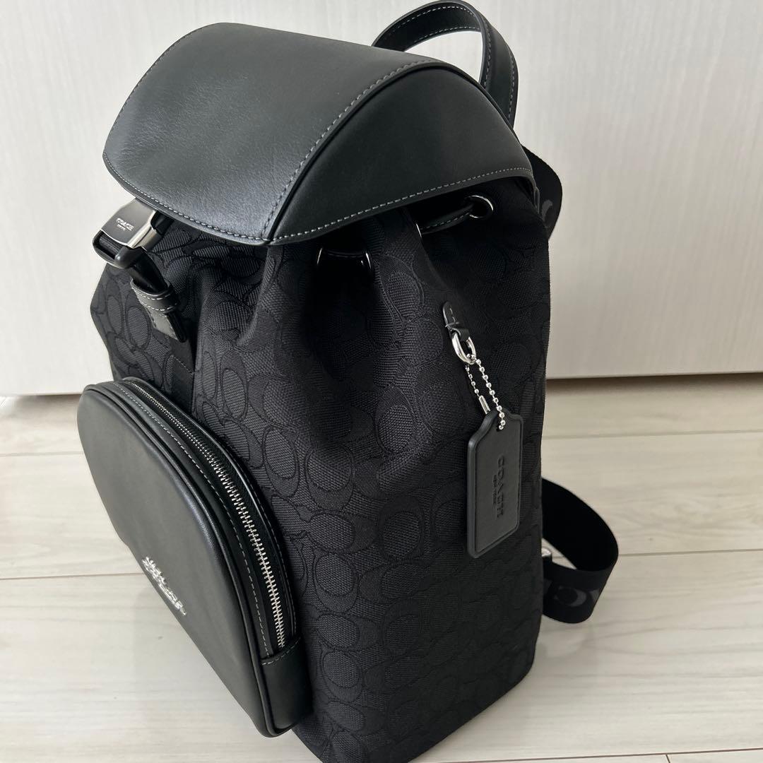 【新品】COACH ペース ラージ レザー&シグネチャーキャンバス バックパック
