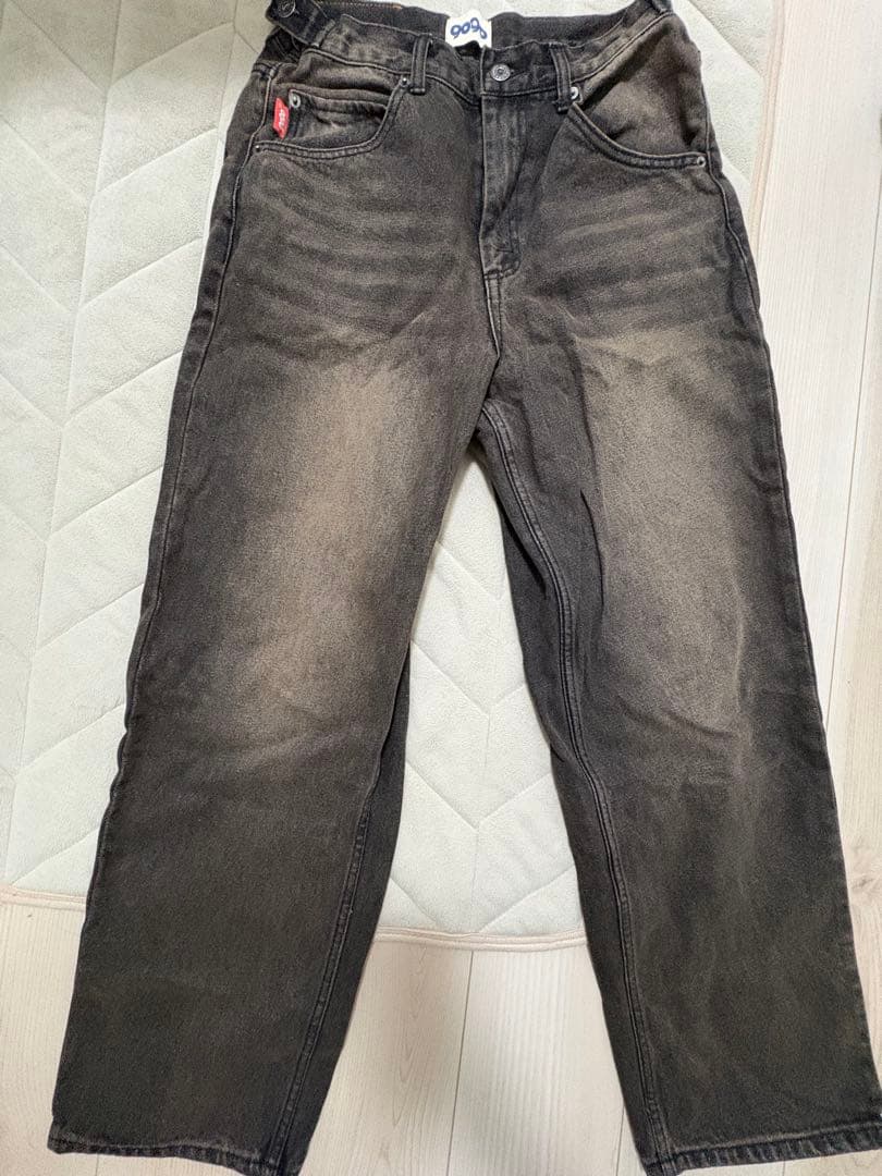 9090 ダークグレー ストレートデニム 9090ダークグレー デニムパンツ