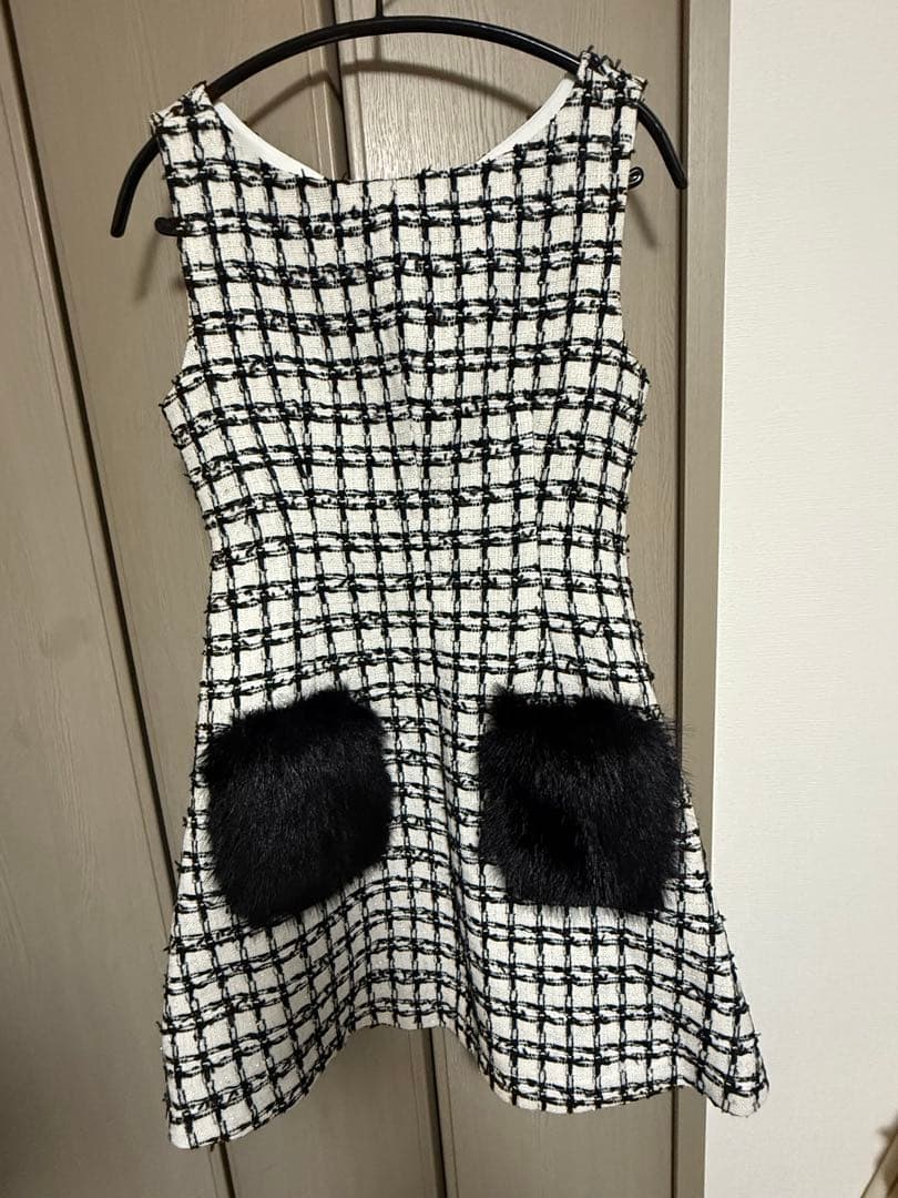 LUMIGNON Tweed pocket fur dress - メルカリ