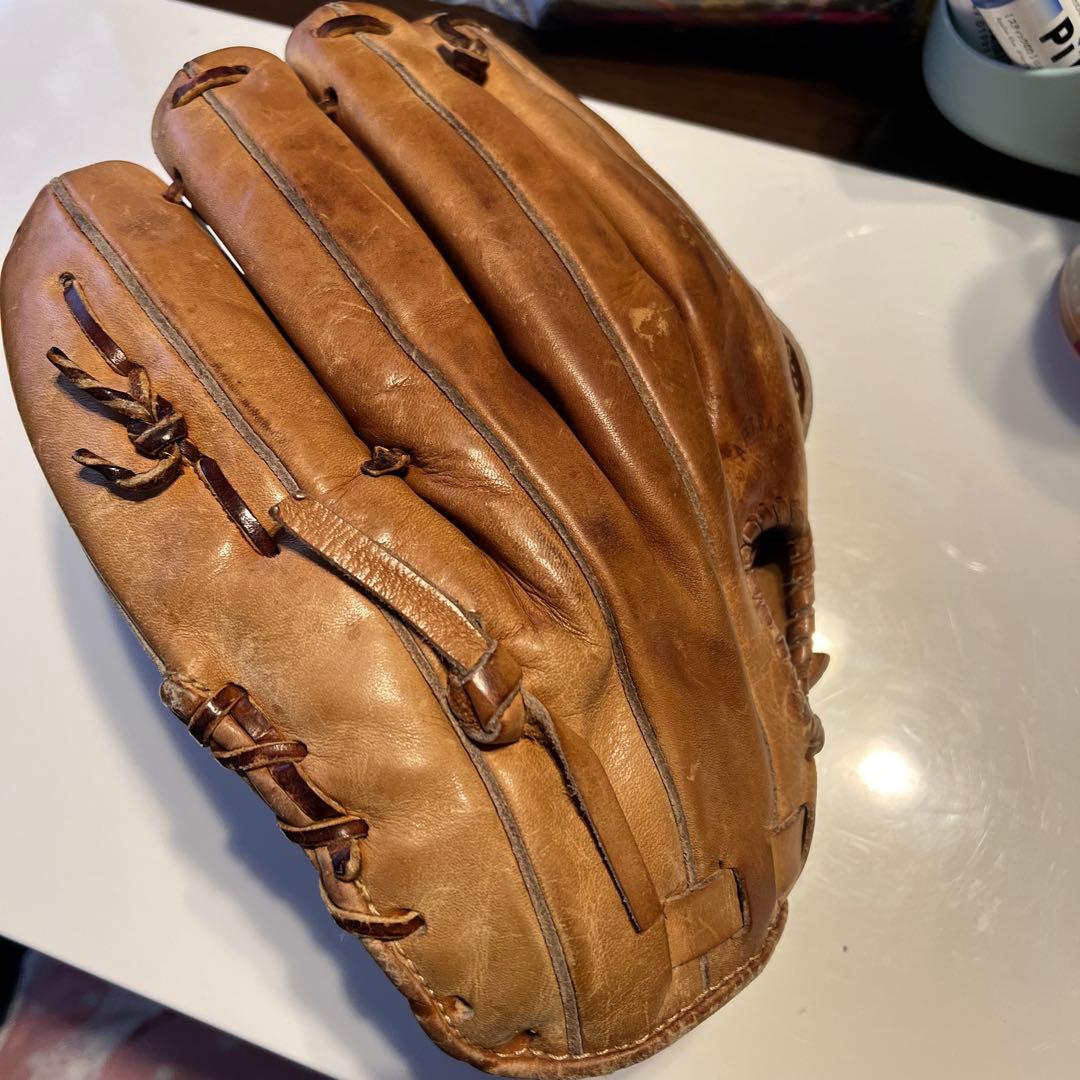 ZETT 硬式グローブ 茶色 使用感ありサード用