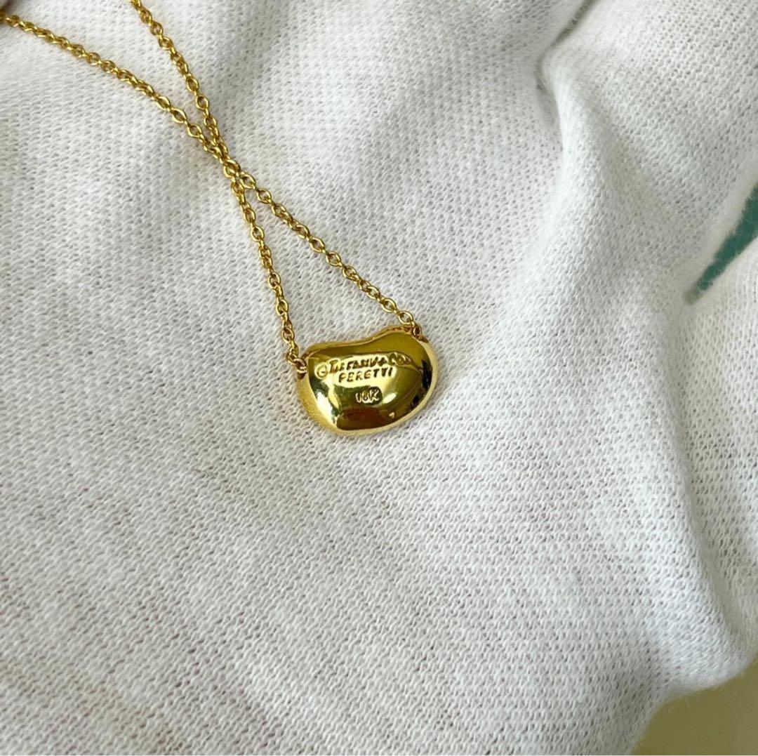 ティファニー ビーンネックレス K18 YG 3.0g 10mm ペンダント