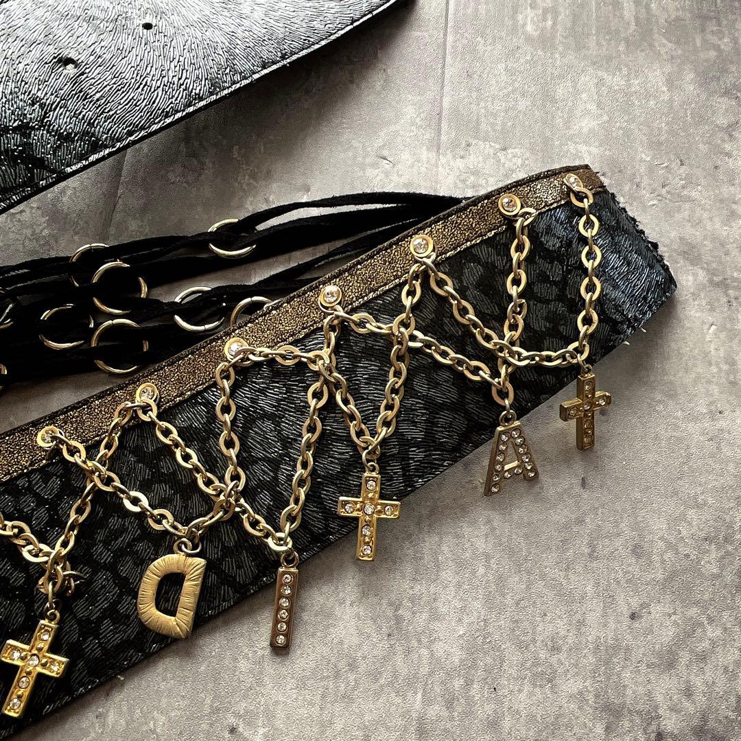 00s archive D.I.A デカバックル チェーン 豹柄ベルト ギャル