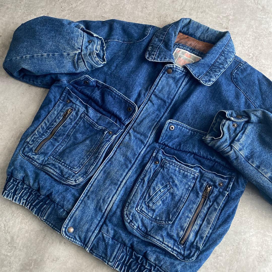 名作 80s TODAYS NEWS デニム ボンバージャケット ネイティブ