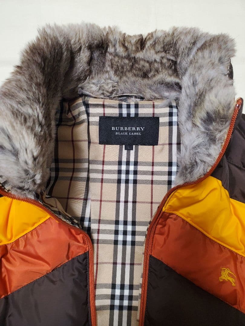 【最終sale・美品】バーバリーブラックレーベル ダウン 茶色 サイズL