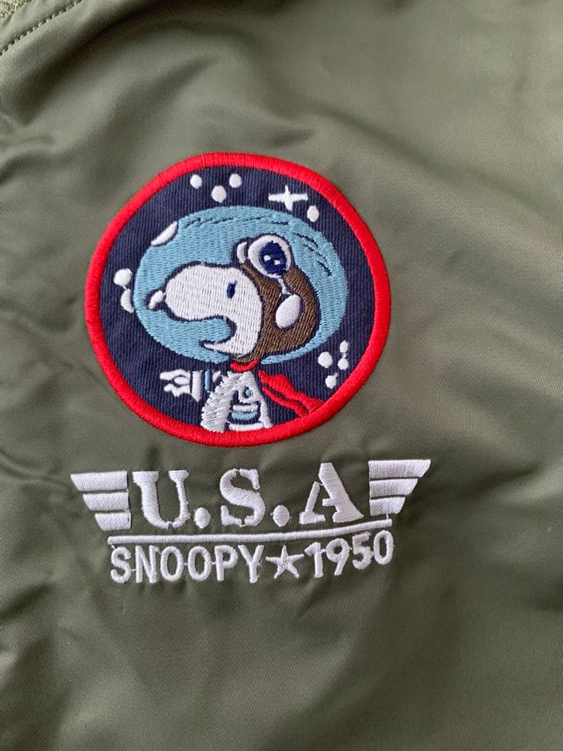 PEANUTS スヌーピー MA-1 ジャケット　裏ボアLサイズ