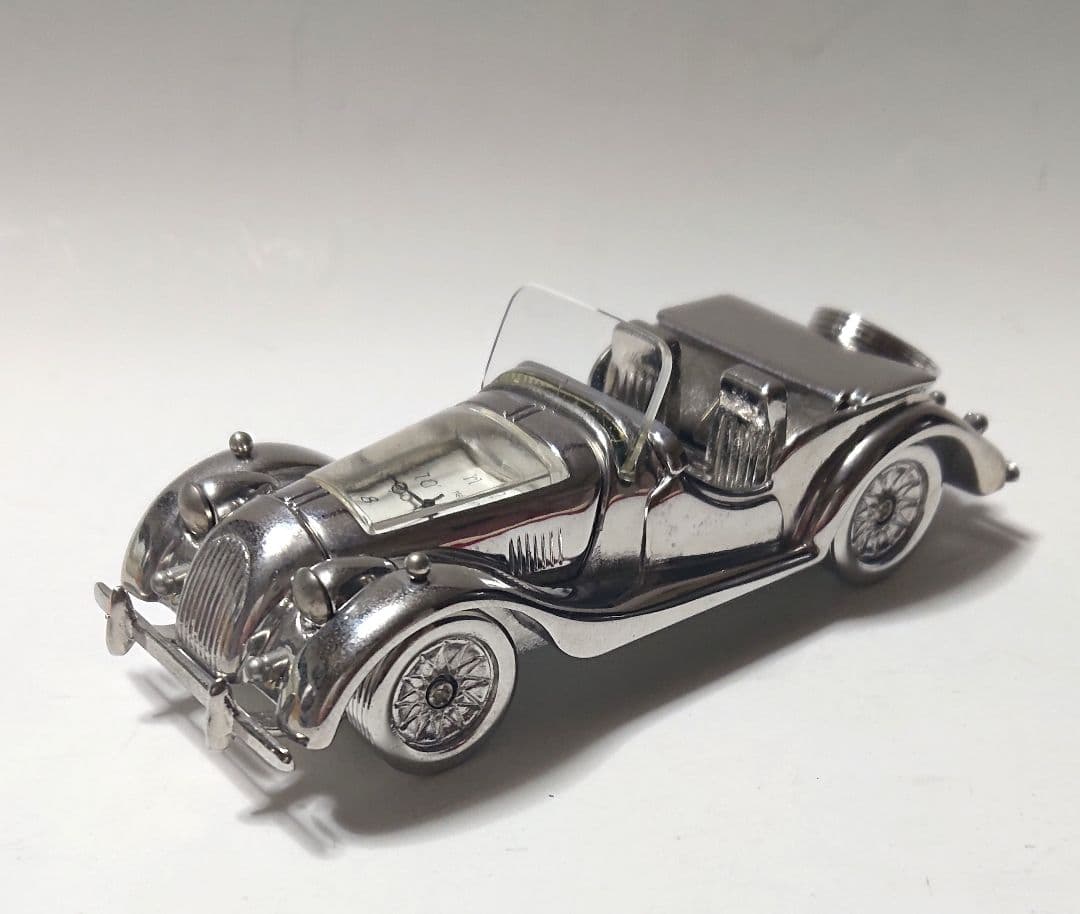 金属製クラシックカー置き時計 1/43スケールミニカー 当時物 貴重