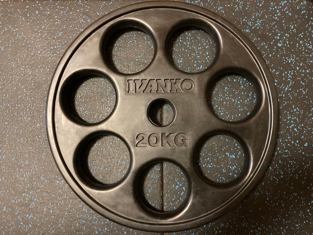 送料込 ①ivanko オリンピックラバープレート20kg　アイロテック mbc