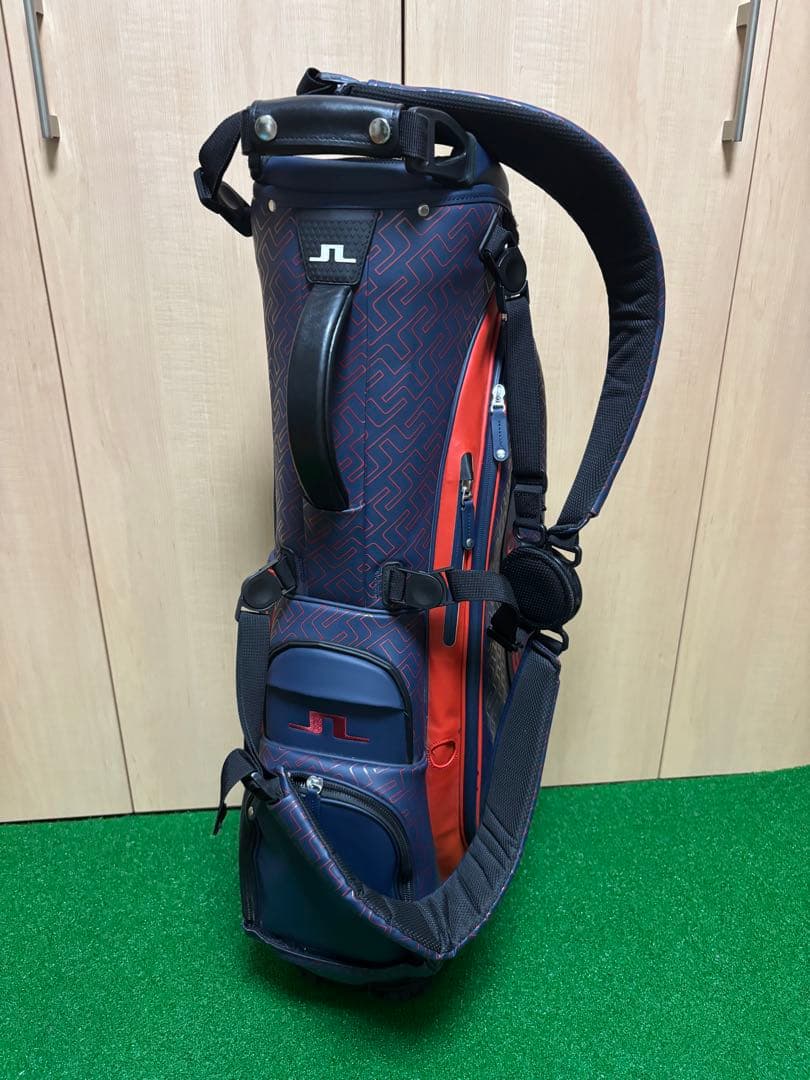 J.Lindeberg キャディバッグ ネイビー/レッド　スタンド式