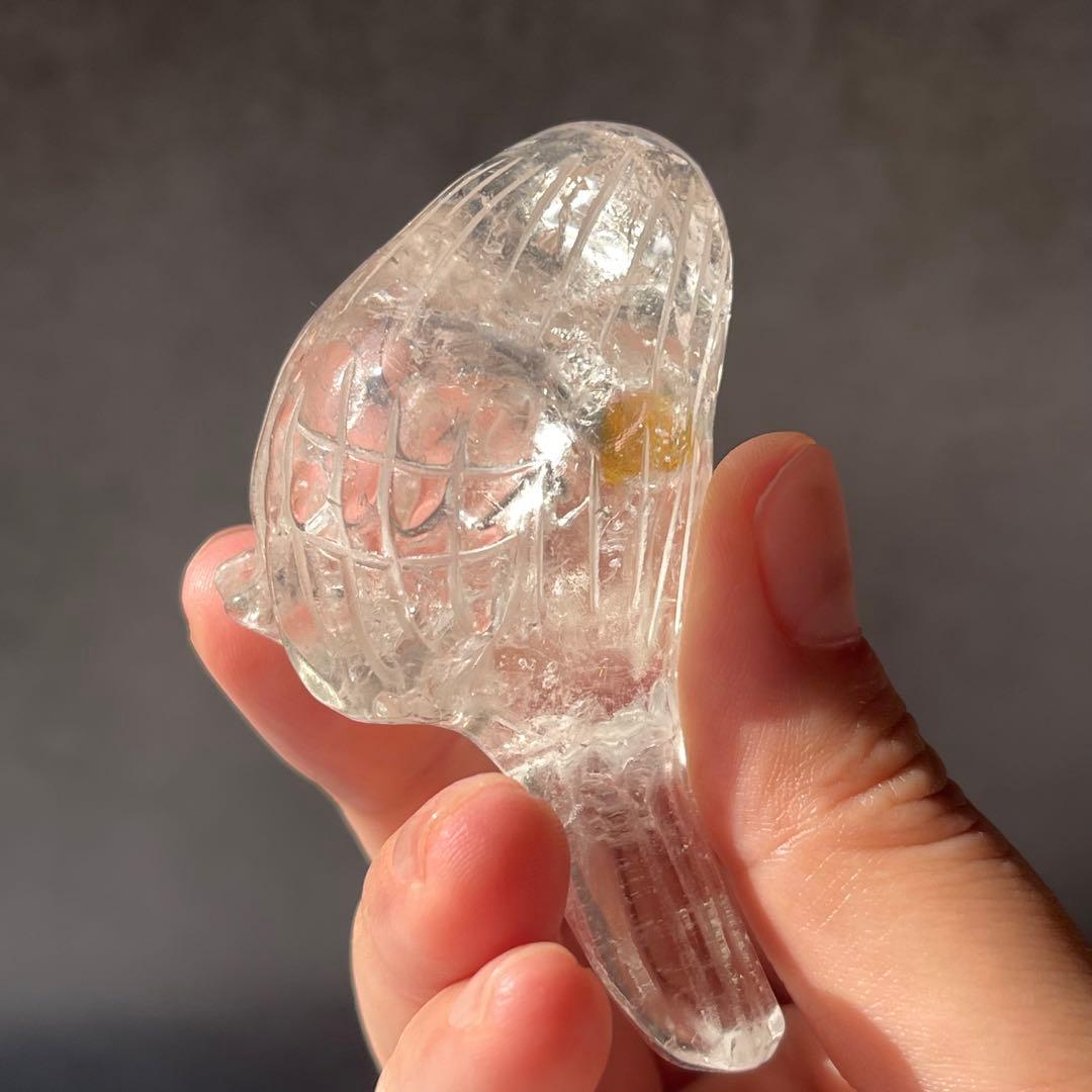 再再販 小鳥シリーズ ライモナイト イン クリアクォーツ