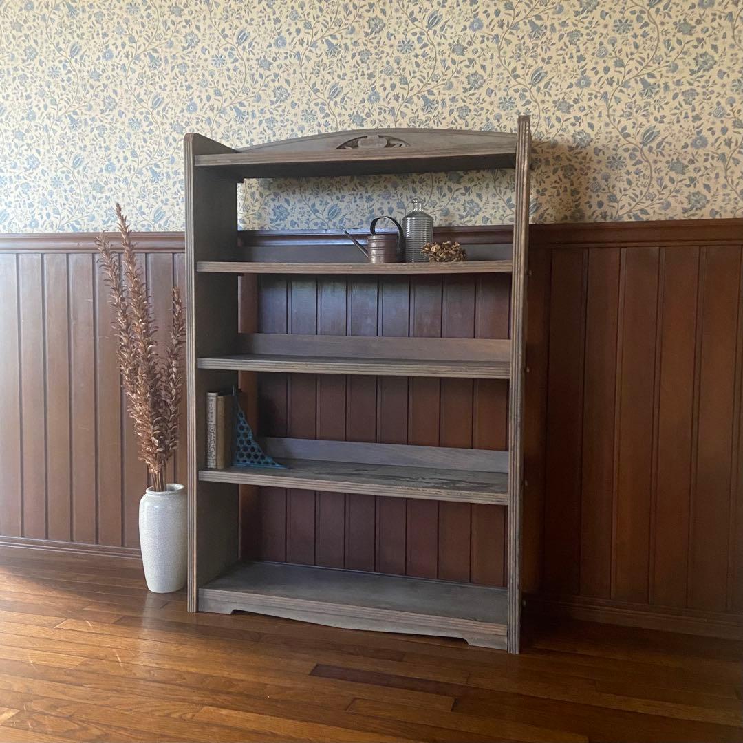 大正ロマン　本棚　アンティーク家具　オープンラック　ビンテージ