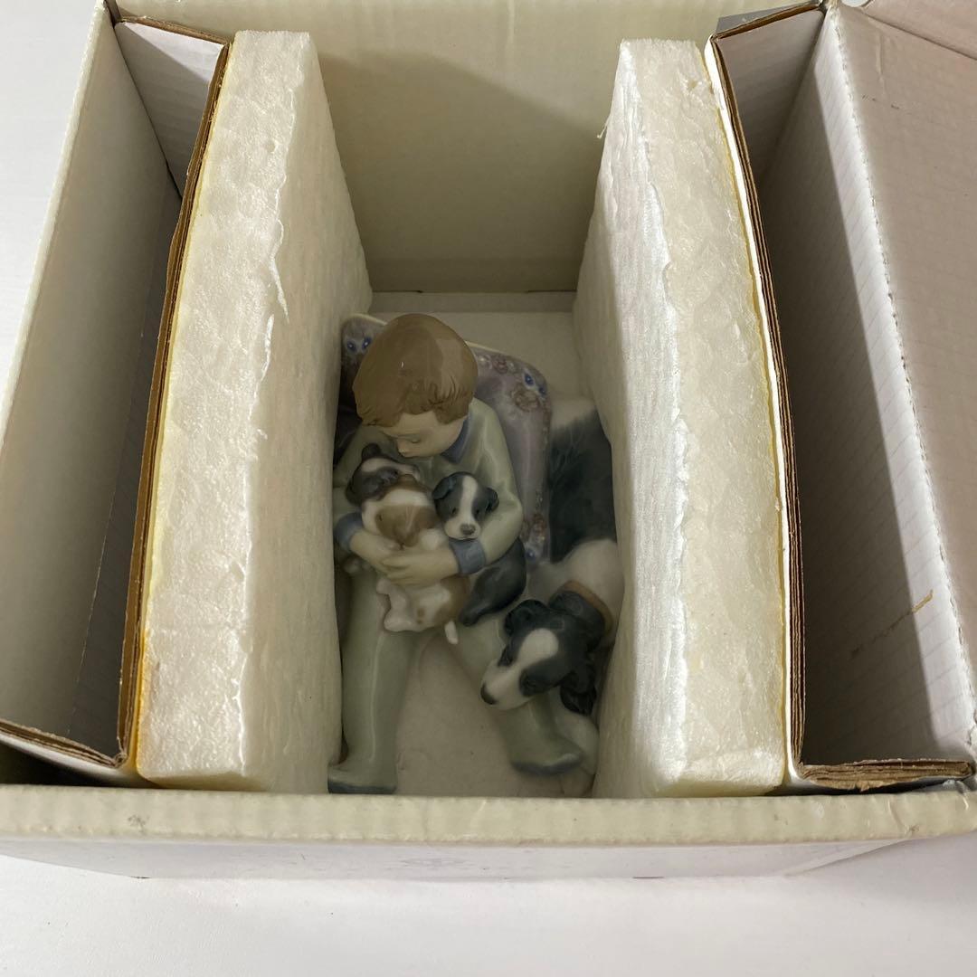 リアドロ　置物　子犬と少年　美品　子ども　犬