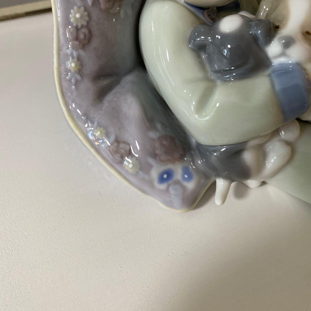 リアドロ　置物　子犬と少年　美品　子ども　犬