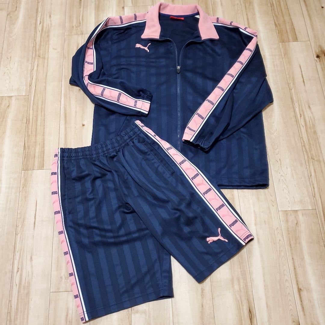 PUMA ジャージ上下セット ネイビー/ピンク Y2K 平成 プージャー - メルカリ