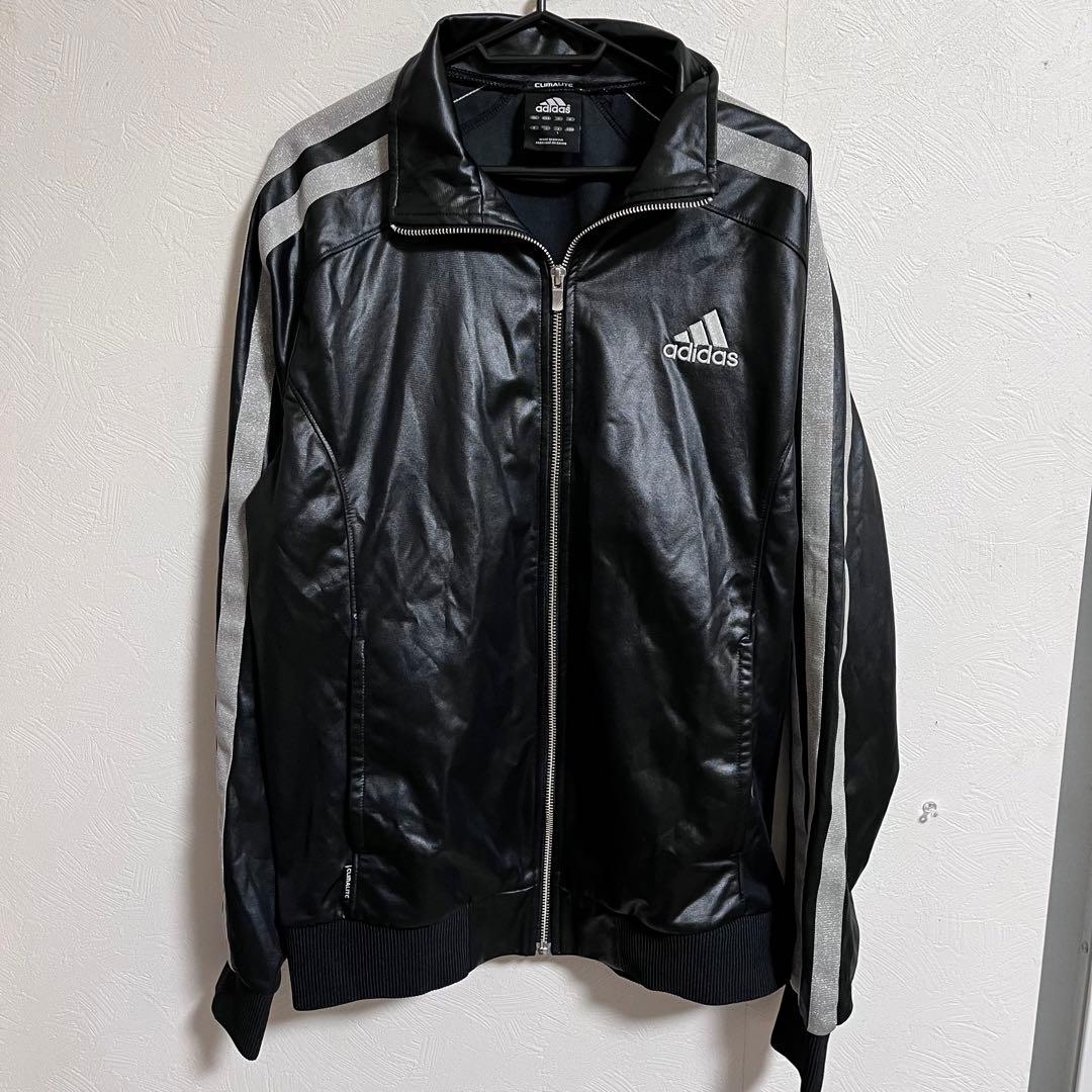 レア【美品】アディダス セットアップ ブラック シルバーライン レザー