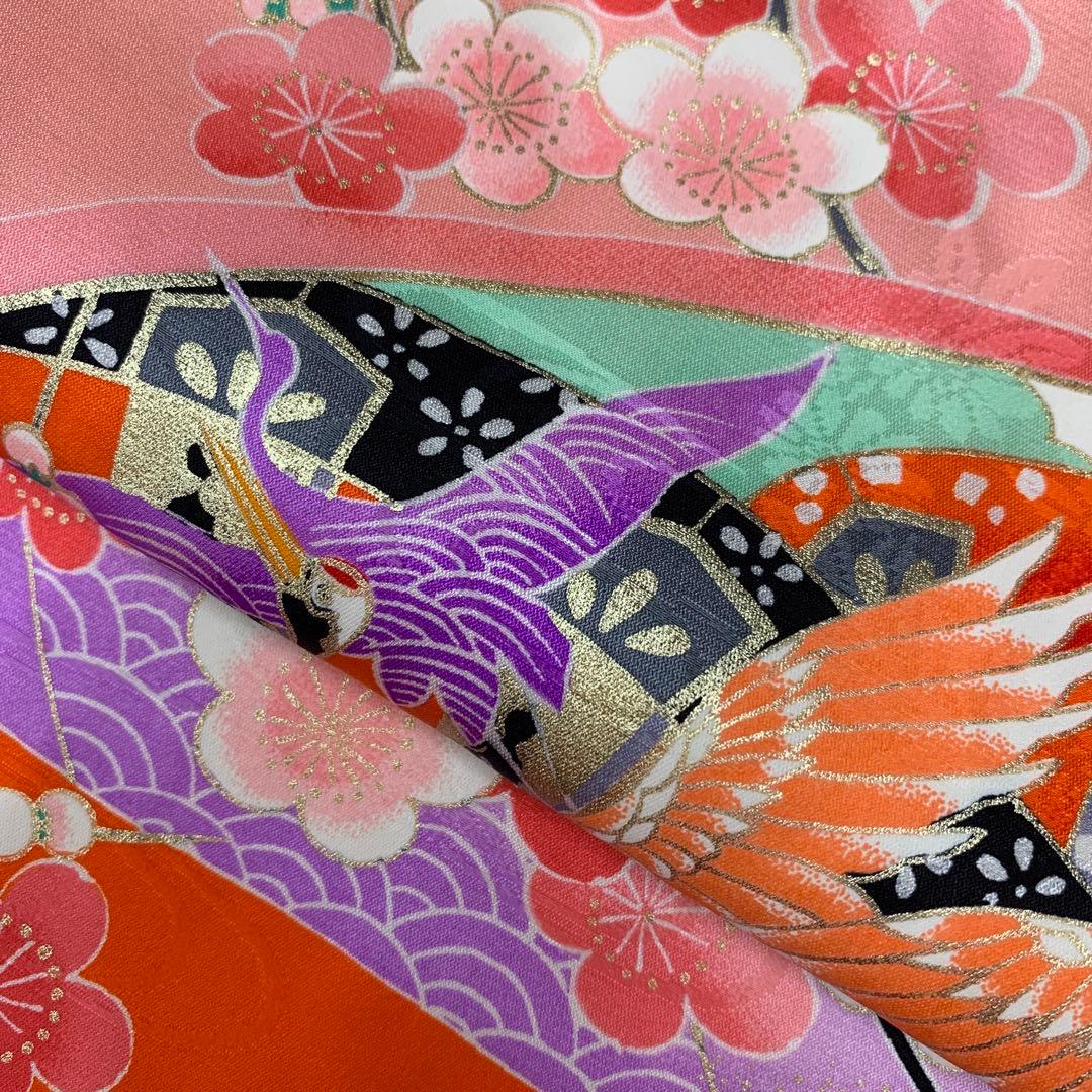 509agu6、帯、帯揚げ帯締めしごき□七五三 7歳 女児 着物＆長襦袢□美品