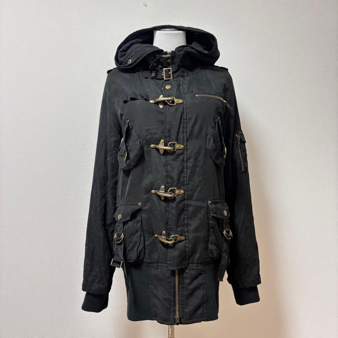 値下げ◎y2k グランジ ファイヤーマン ファーベスト付き モッズコート