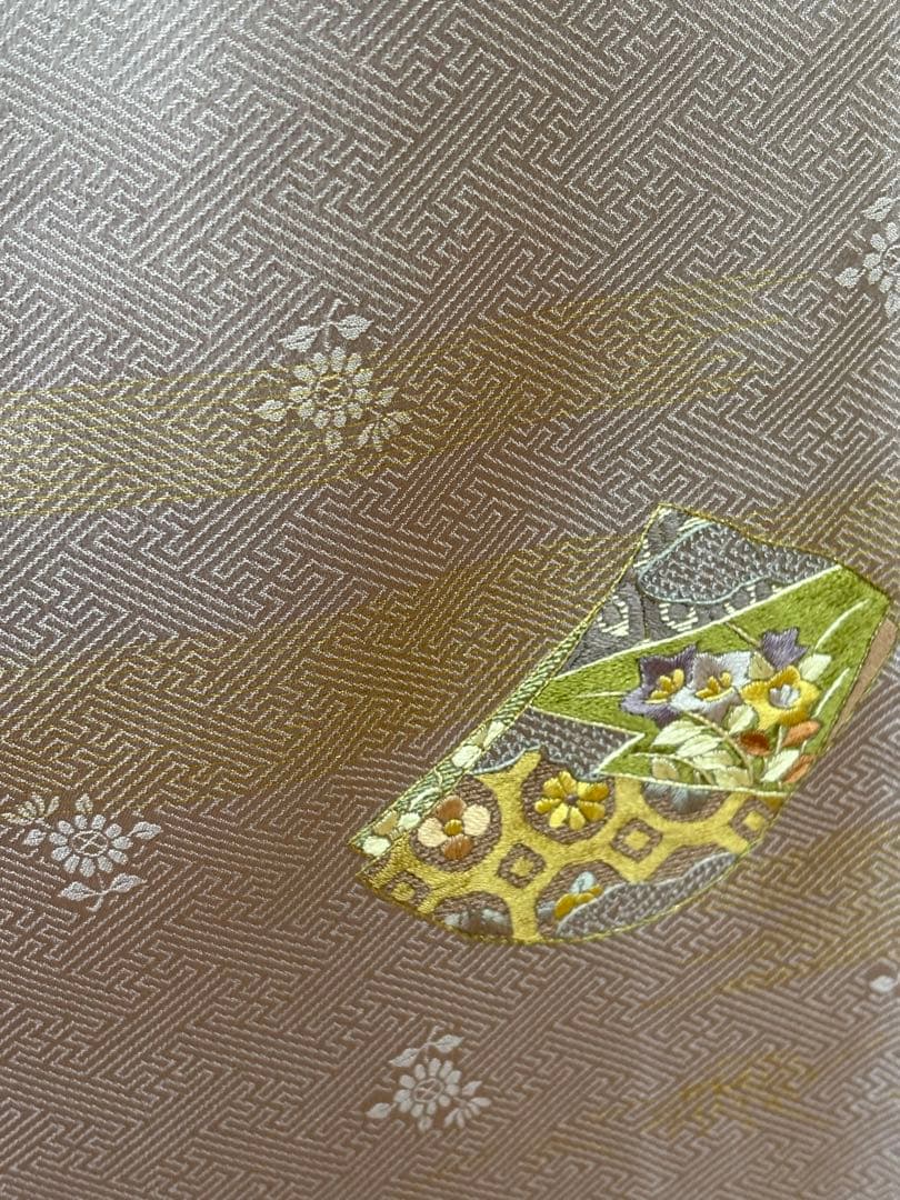 4点フルセット　正絹訪問着　袋帯　帯揚げ　帯締め　未使用品