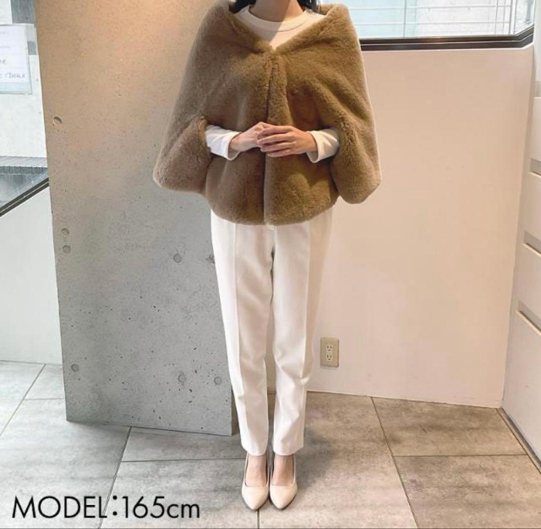 【JENNE】 リッチボリュームファーケープ ベージュ　美品