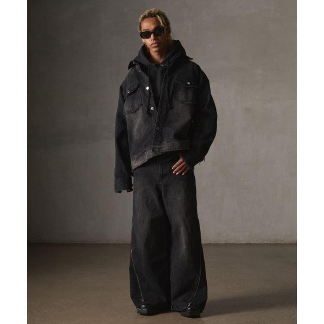 【新品タグ付き】【GRANCY】デニムシャツジャケット ブラック　Mサイズ