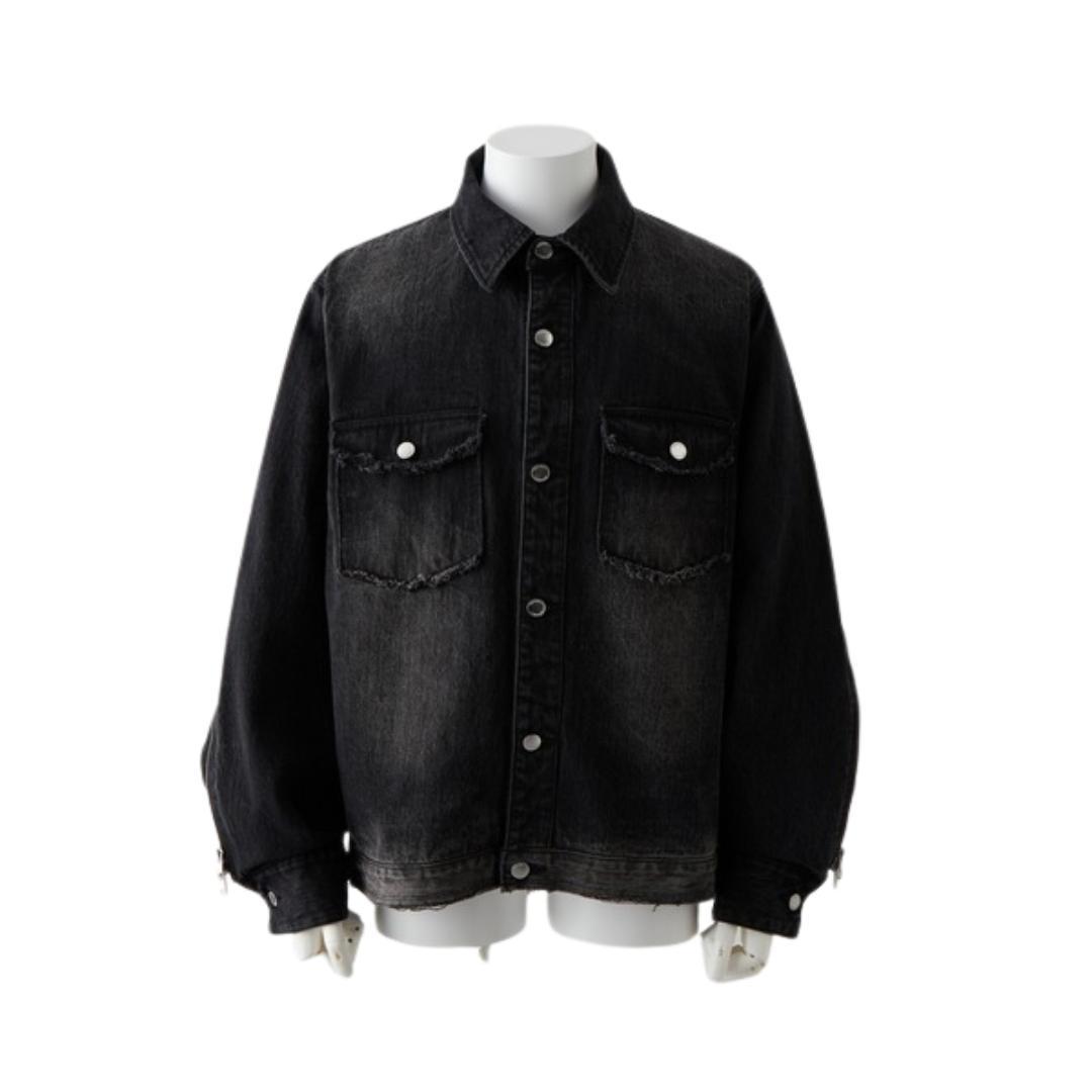 【新品タグ付き】【GRANCY】デニムシャツジャケット ブラック　Mサイズ