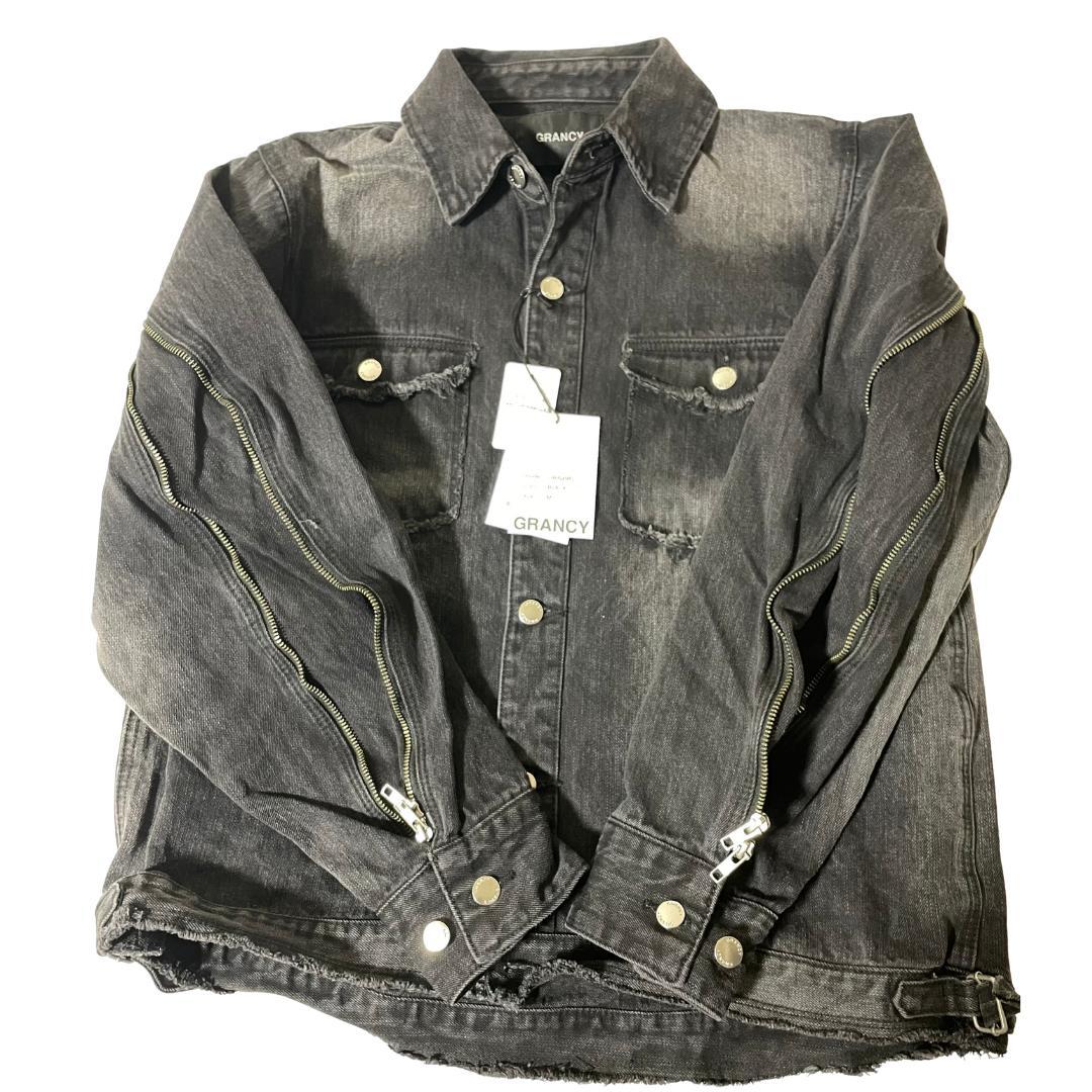 【新品タグ付き】【GRANCY】デニムシャツジャケット ブラック　Mサイズ