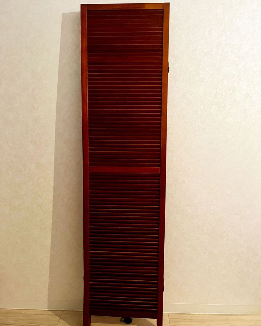 木製パーテーション（アジアン衝立・天然木使用・3連パーテーション・折りたたみ