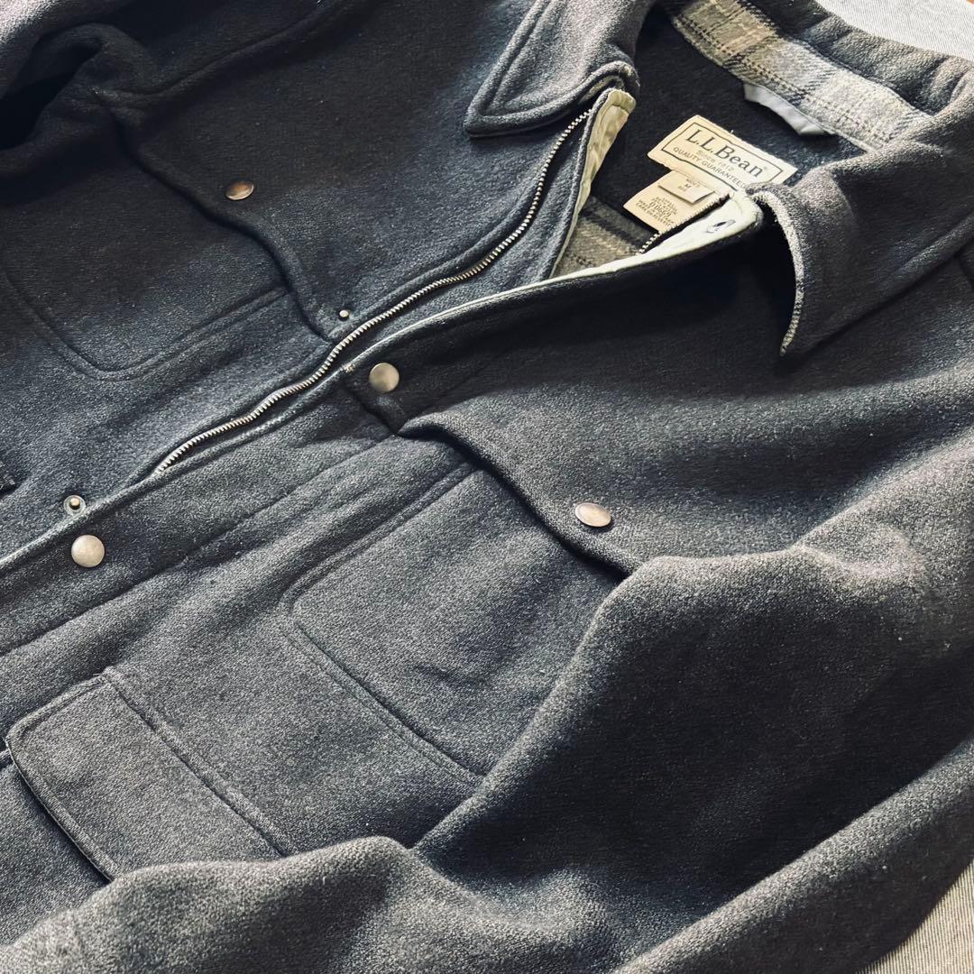 t*t様 L.L.Bean ウールジャケット チェック裏地 ダークグレー　ハーフ